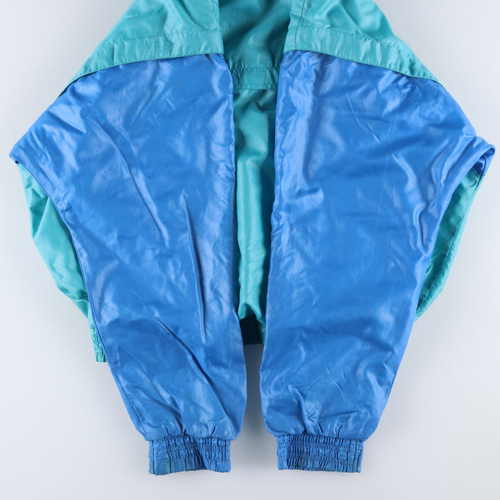 Vintage 1980'S Adidas hooded warm-up pullover, size 7-8, men's XXL. polyamide Emerald green Vintage Second Hand