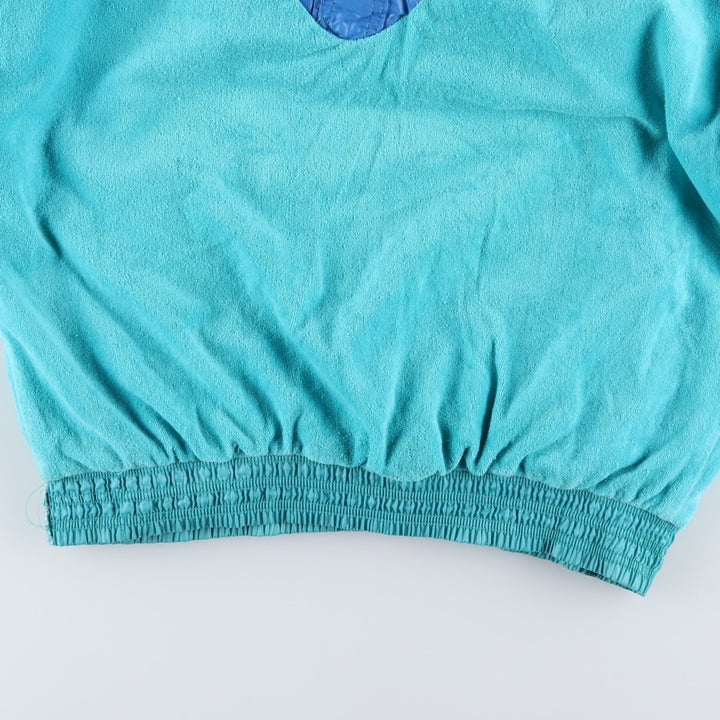 Vintage 1980'S Adidas hooded warm-up pullover, size 7-8, men's XXL. polyamide Emerald green Vintage Second Hand