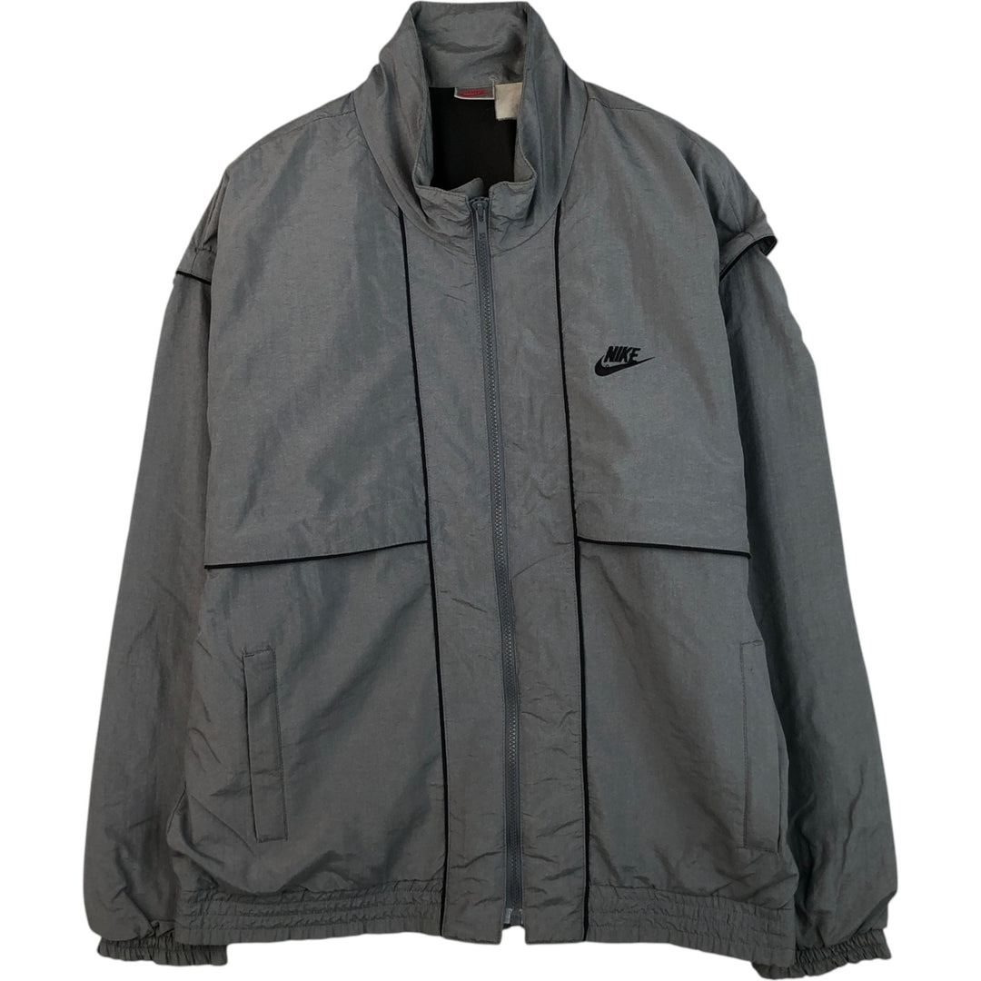Vintage 90'S Nike silver tag nylon jacket, size L, men's unclear gray type Vintage Second Hand
