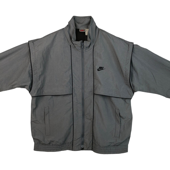 Vintage 90'S Nike silver tag nylon jacket, size L, men's unclear gray type Vintage Second Hand