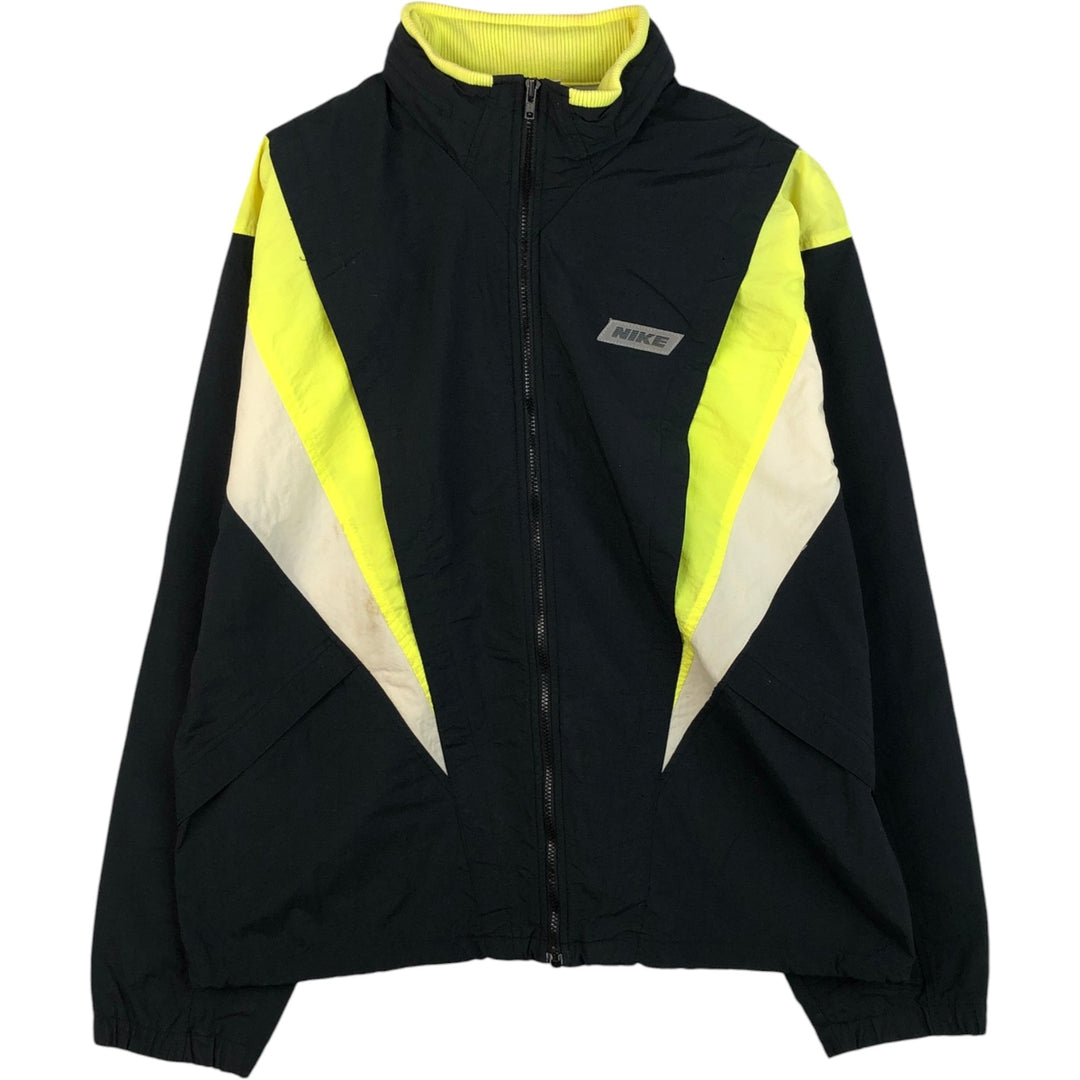 Vintage 90'S Nike silver tag nylon jacket, size L, men's unclear black type Vintage Second Hand