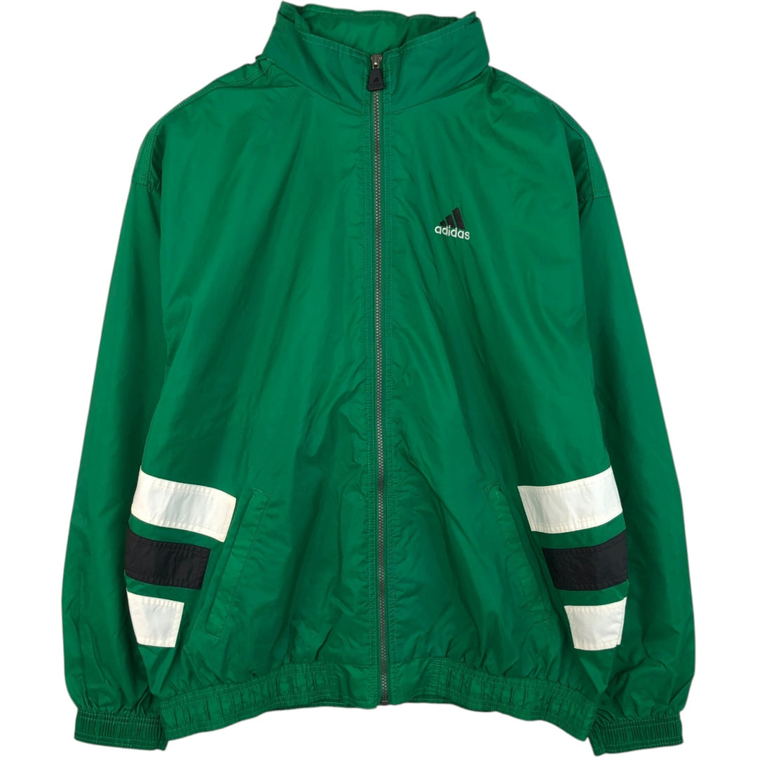 Vintage 90s-00'S Adidas nylon jacket with back logo, size XL, men's unclear green type Vintage Second Hand