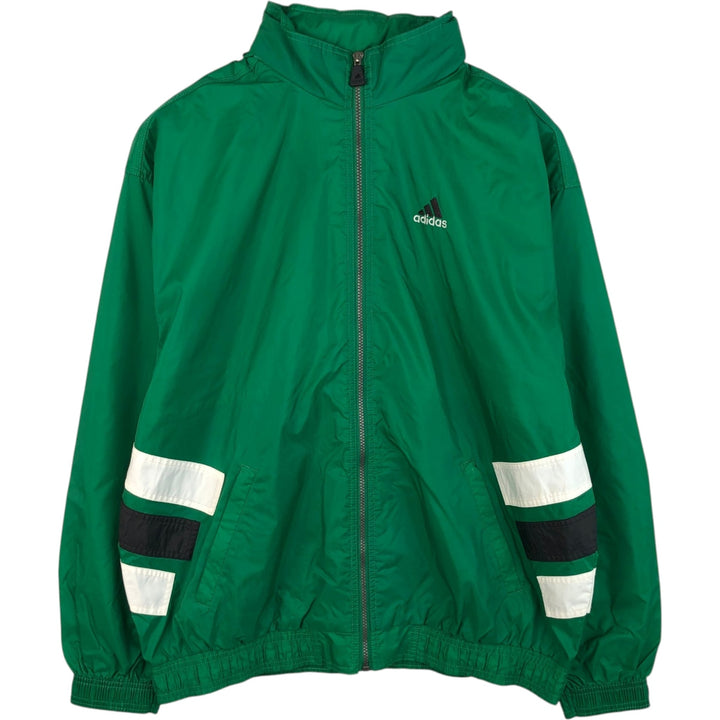 Vintage 90s-00'S Adidas nylon jacket with back logo, size XL, men's unclear green type Vintage Second Hand