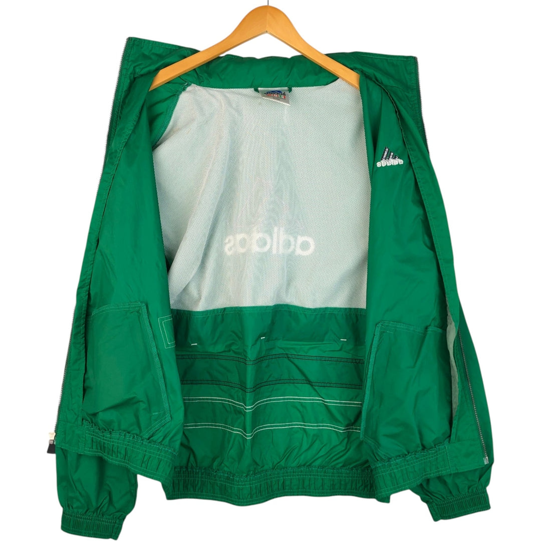 Vintage 90s-00'S Adidas nylon jacket with back logo, size XL, men's unclear green type Vintage Second Hand