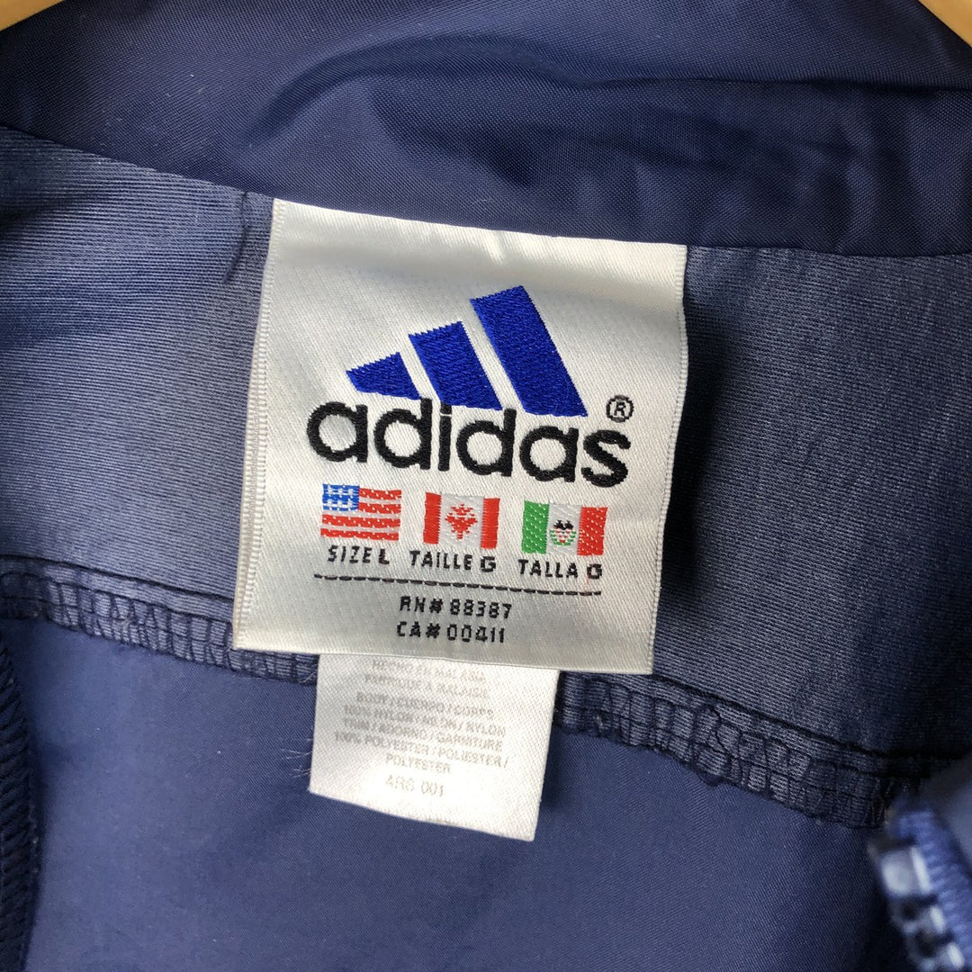 90s~00'S Adidas nylon jacket, men's size L, vintage Nylon navy blue type Vintage Second Hand