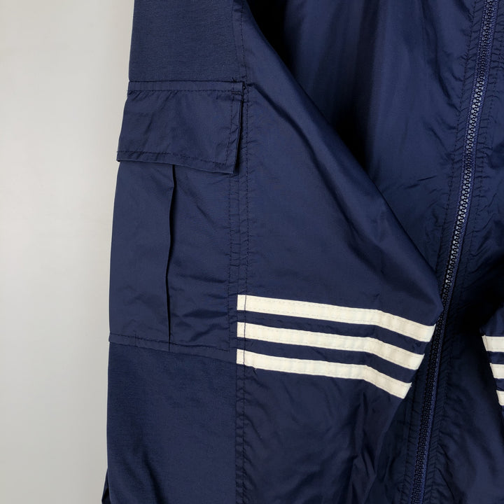 90s~00'S Adidas nylon jacket, men's size L, vintage Nylon navy blue type Vintage Second Hand