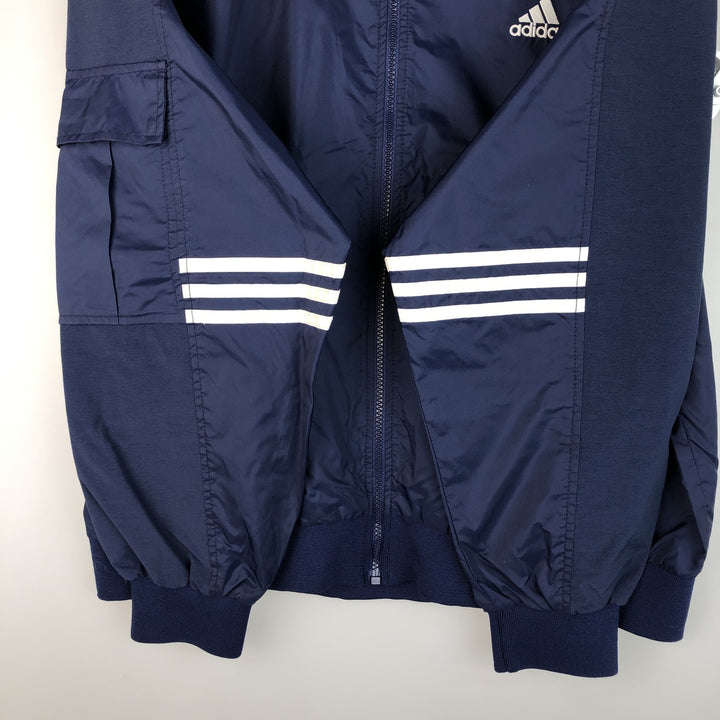 90s~00'S Adidas nylon jacket, men's size L, vintage Nylon navy blue type Vintage Second Hand