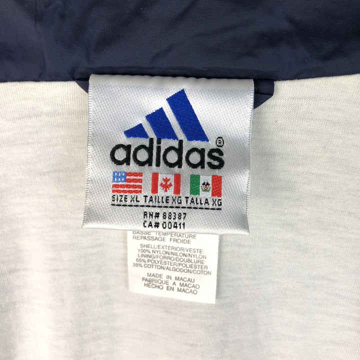 Vintage 90s-00'S Adidas nylon jacket, men's size XL Nylon navy blue type Vintage Second Hand
