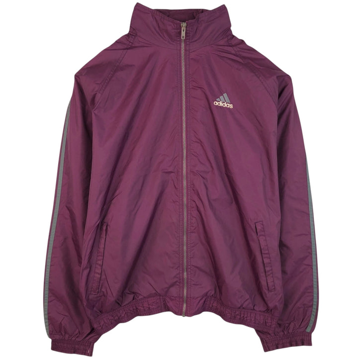 90'S Adidas Nylon Jacket, Men's Size L, Vintage Nylon wine-red Vintage Second Hand