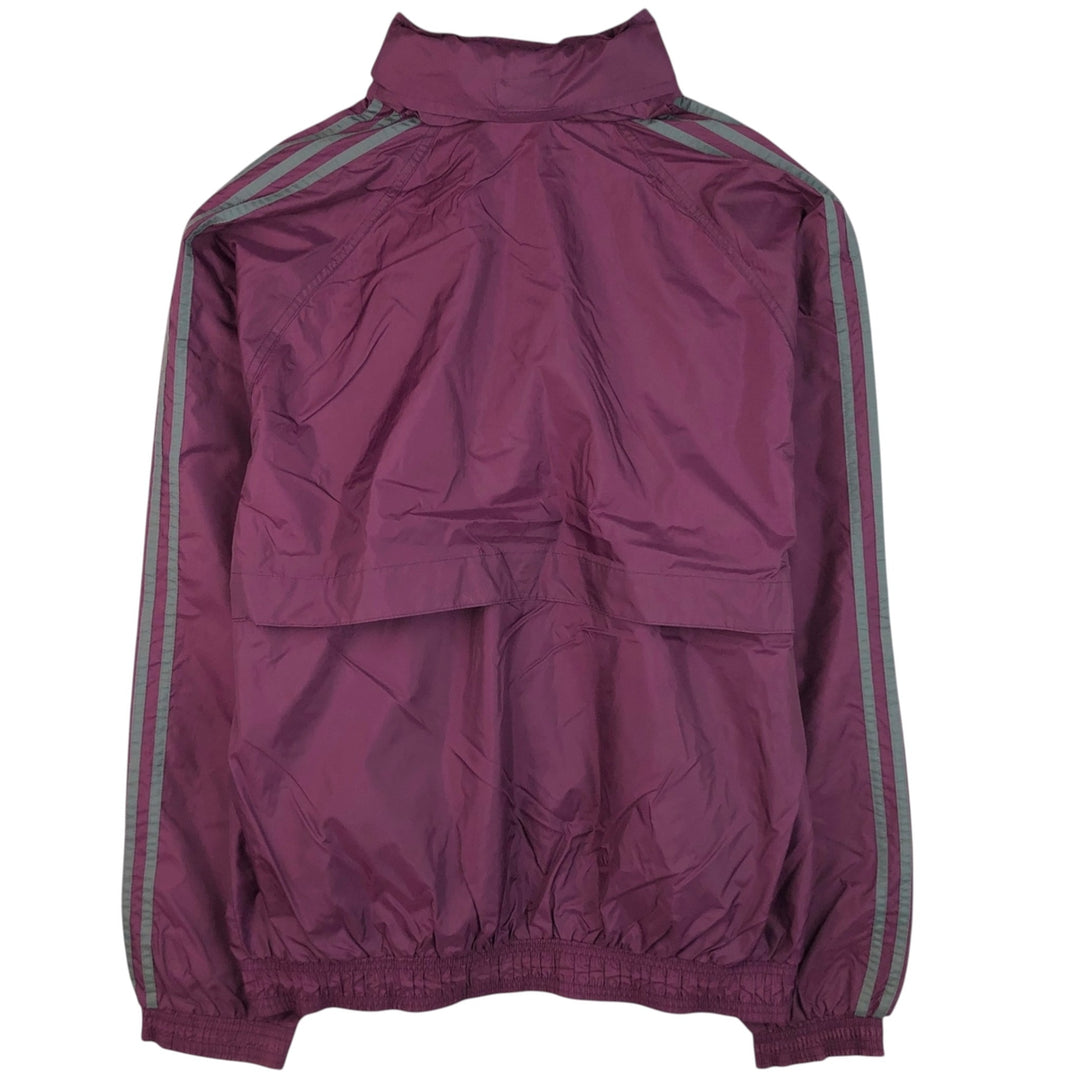 90'S Adidas Nylon Jacket, Men's Size L, Vintage Nylon wine-red Vintage Second Hand