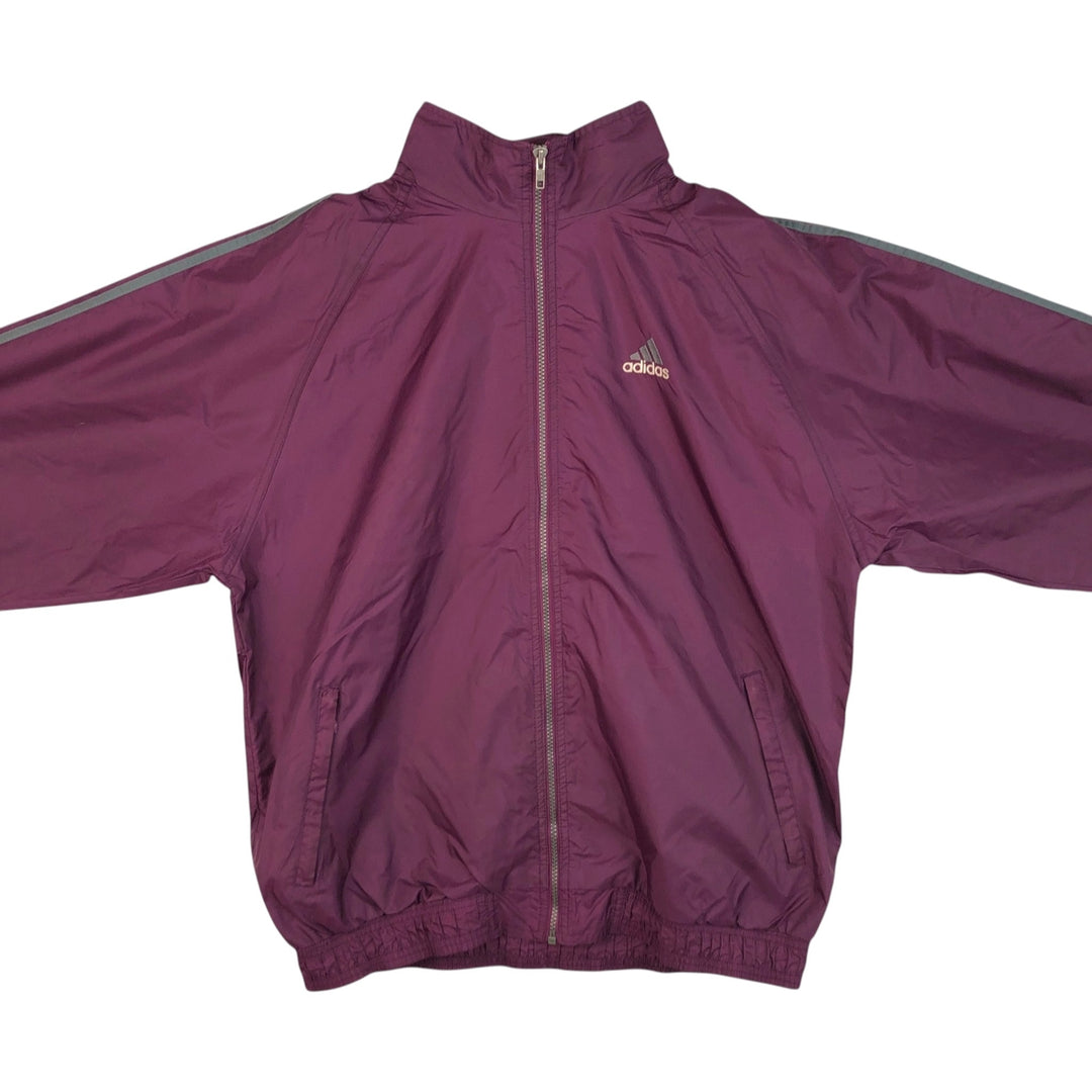 90'S Adidas Nylon Jacket, Men's Size L, Vintage Nylon wine-red Vintage Second Hand