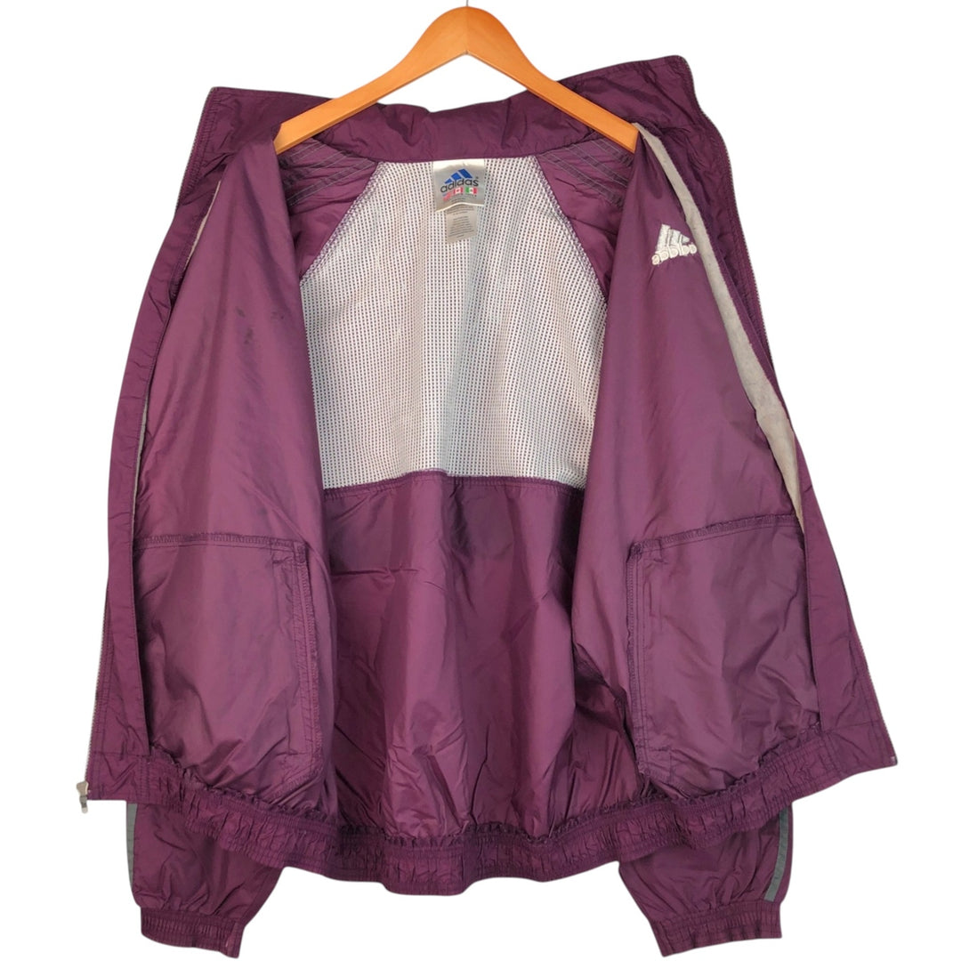 90'S Adidas Nylon Jacket, Men's Size L, Vintage Nylon wine-red Vintage Second Hand