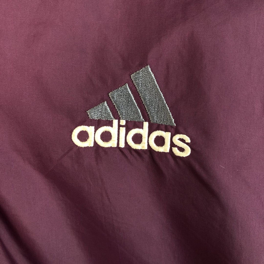 90'S Adidas Nylon Jacket, Men's Size L, Vintage Nylon wine-red Vintage Second Hand