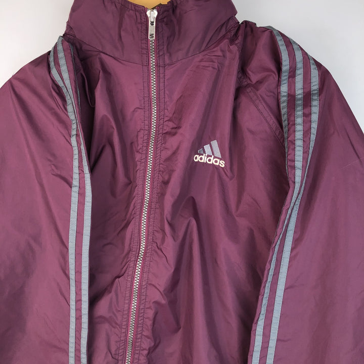 90'S Adidas Nylon Jacket, Men's Size L, Vintage Nylon wine-red Vintage Second Hand