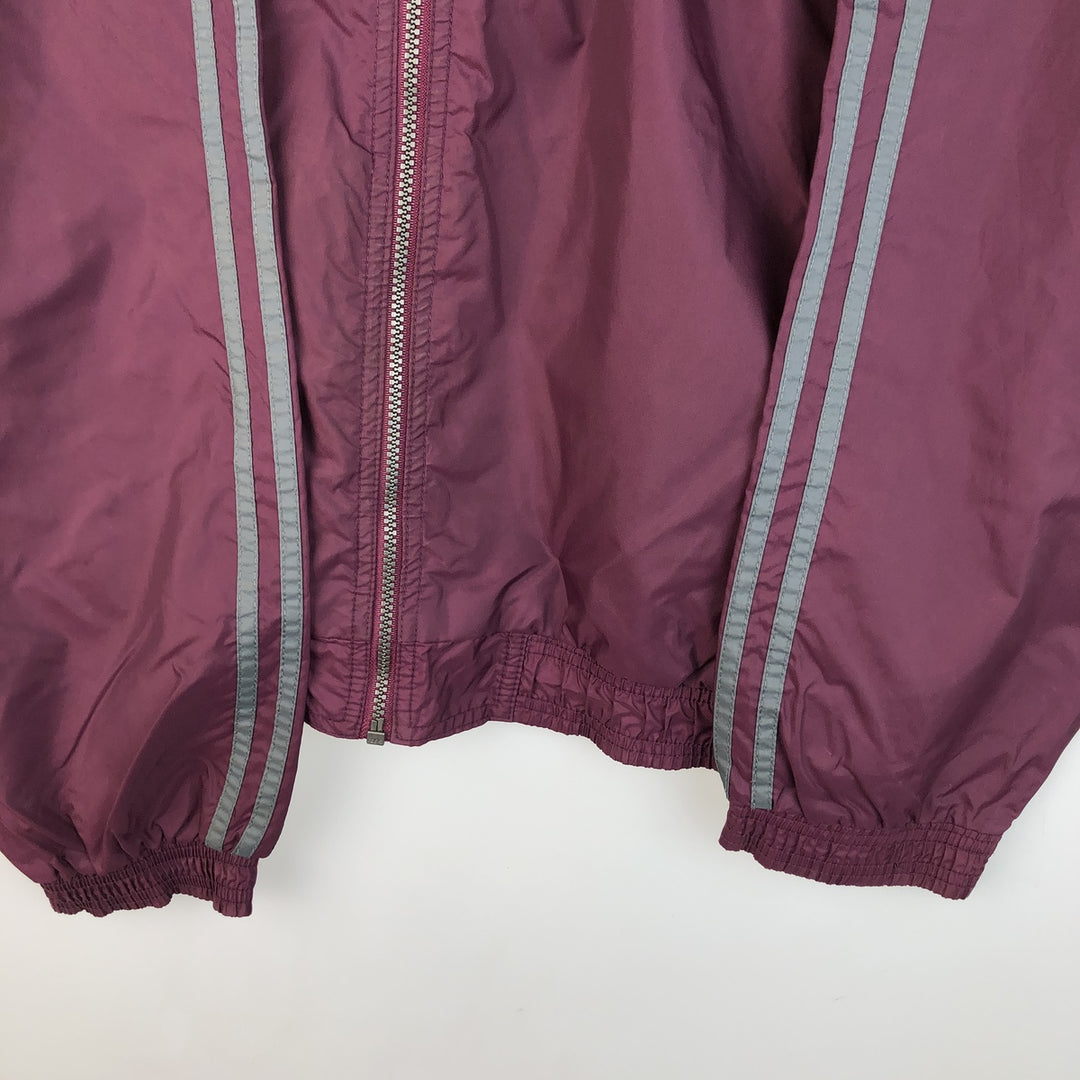 90'S Adidas Nylon Jacket, Men's Size L, Vintage Nylon wine-red Vintage Second Hand