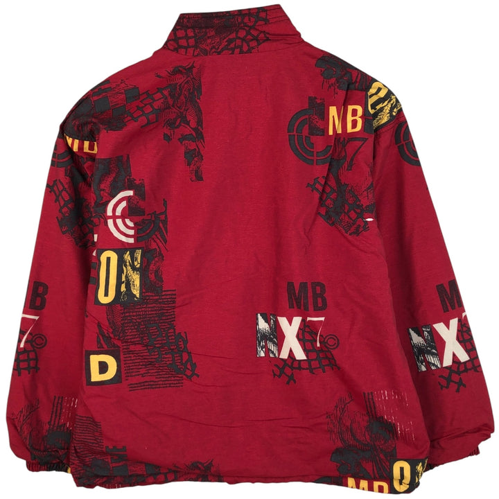 Reebok Half-Zip All-Over Print Warm-Up Pullover, Men's XL unclear red type Vintage Second Hand