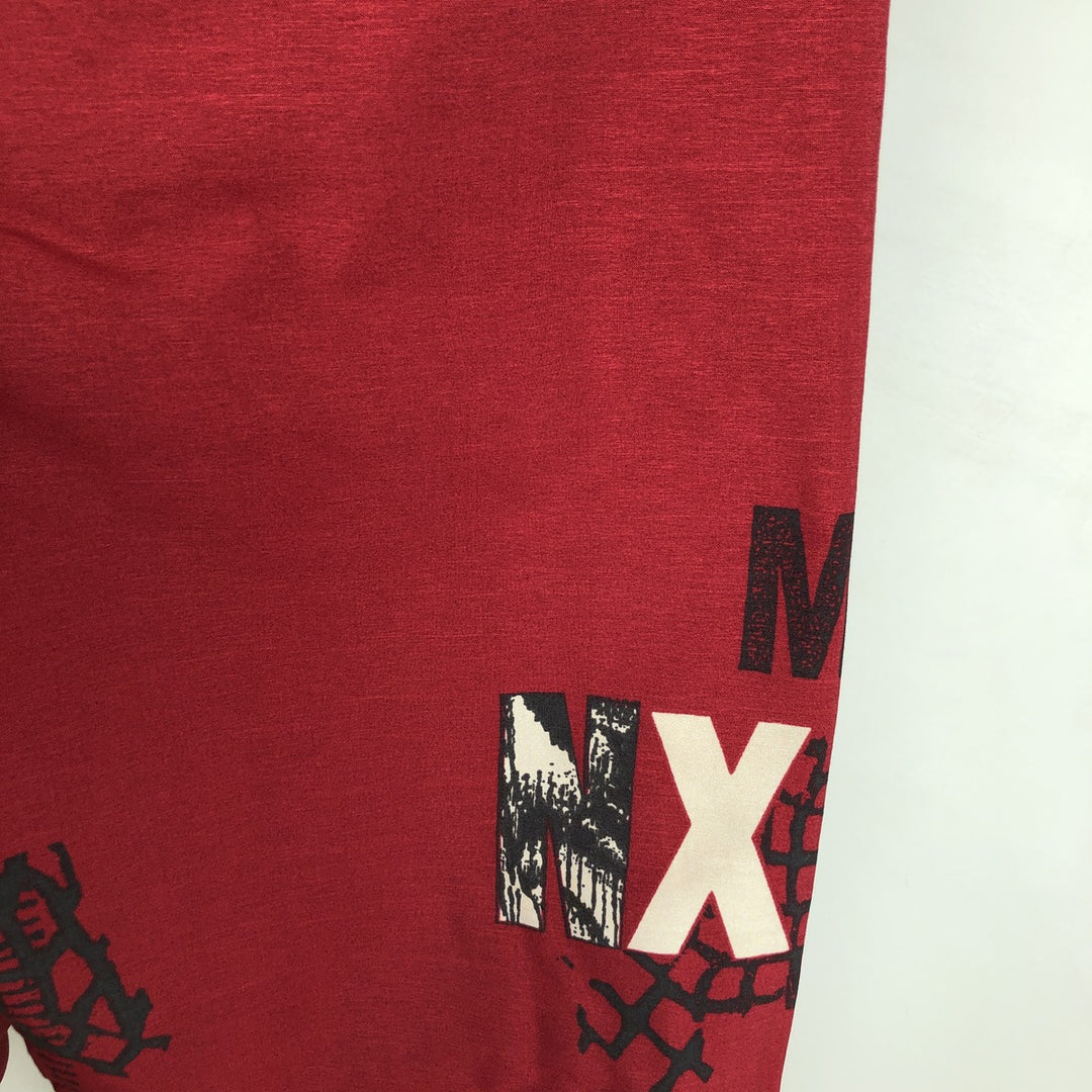 Reebok Half-Zip All-Over Print Warm-Up Pullover, Men's XL unclear red type Vintage Second Hand