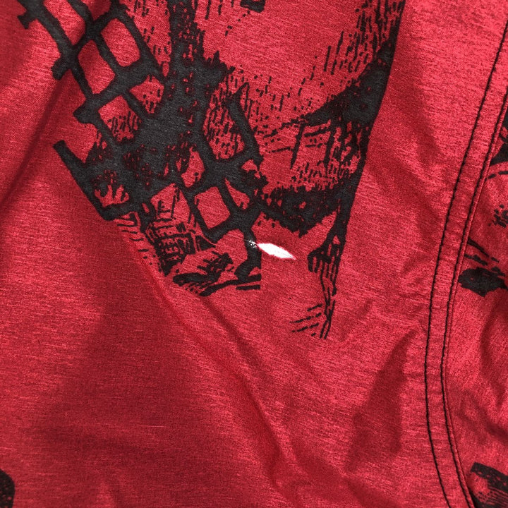 Reebok Half-Zip All-Over Print Warm-Up Pullover, Men's XL unclear red type Vintage Second Hand