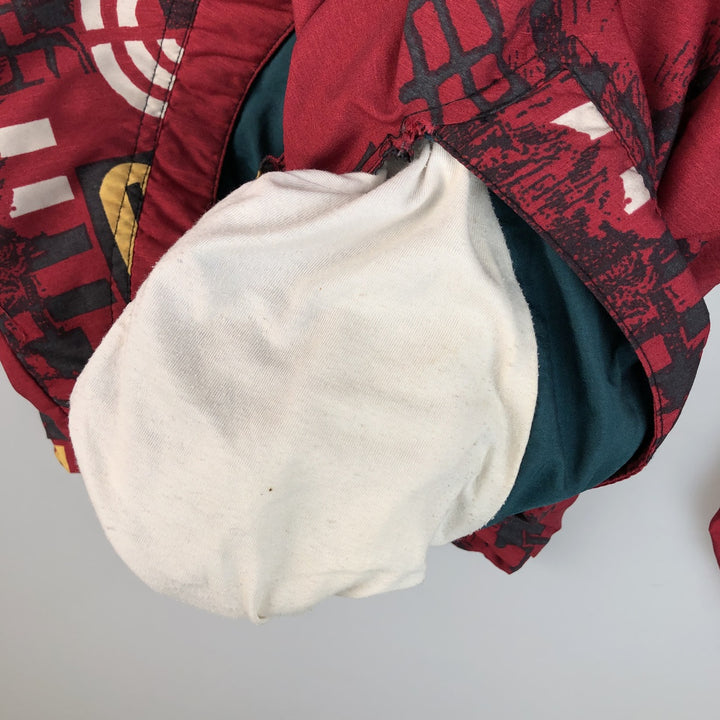 Reebok Half-Zip All-Over Print Warm-Up Pullover, Men's XL unclear red type Vintage Second Hand