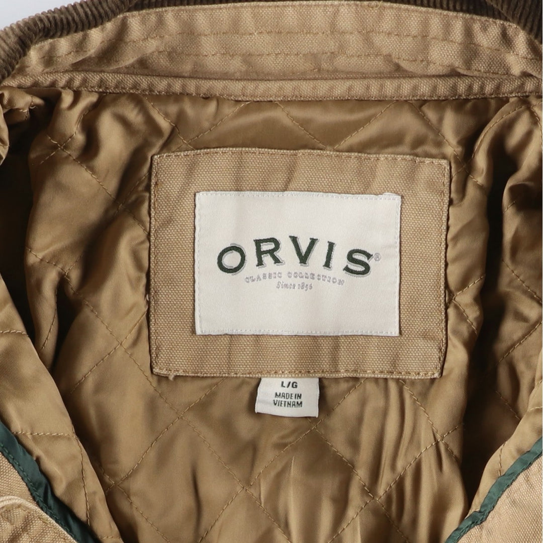 Orvis padded duck hunting jacket, men's size L cotton Beige type Vintage Second Hand