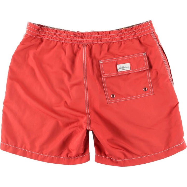 Ralph Lauren POLO by Ralph Lauren swim shorts, men's size L polyester red type Vintage Second Hand