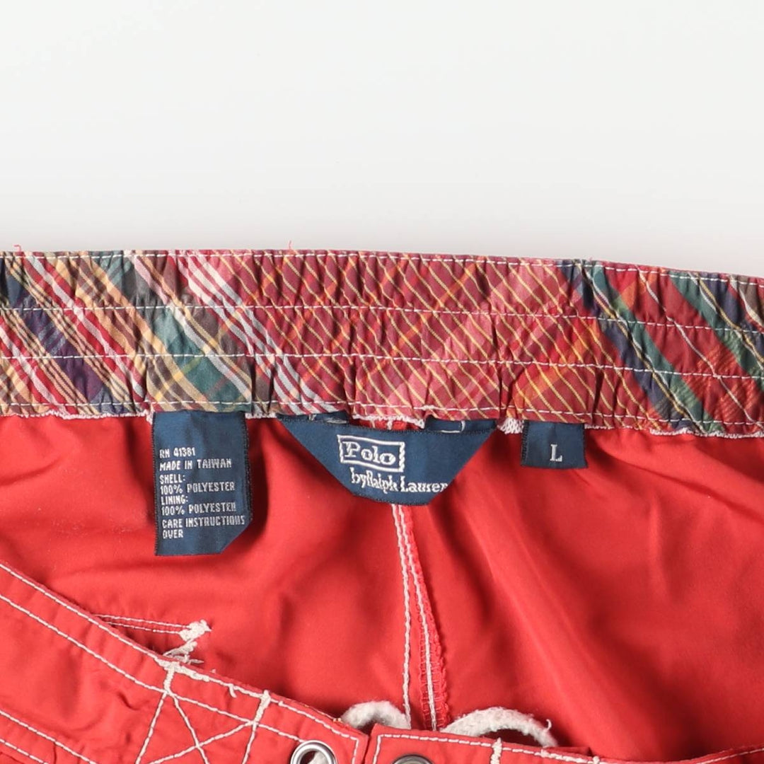Ralph Lauren POLO by Ralph Lauren swim shorts, men's size L polyester red type Vintage Second Hand