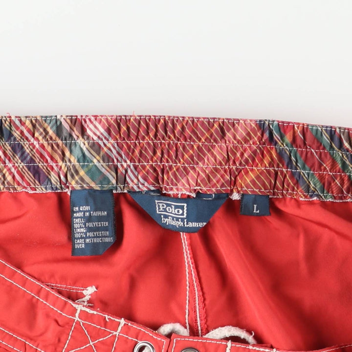 Ralph Lauren POLO by Ralph Lauren swim shorts, men's size L polyester red type Vintage Second Hand