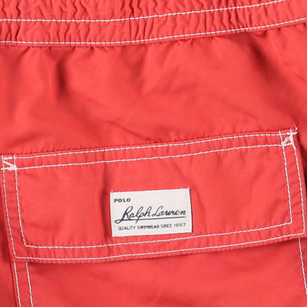 Ralph Lauren POLO by Ralph Lauren swim shorts, men's size L polyester red type Vintage Second Hand