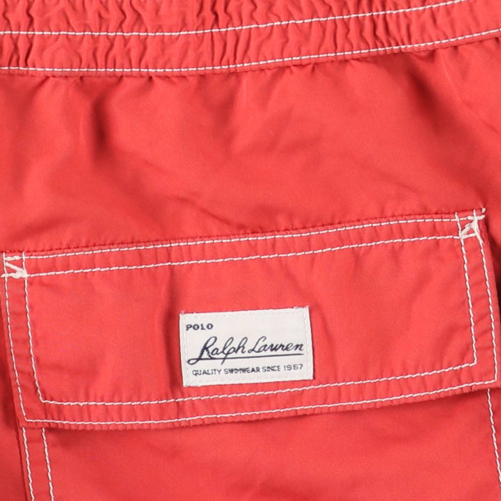 Ralph Lauren POLO by Ralph Lauren swim shorts, men's size L polyester red type Vintage Second Hand