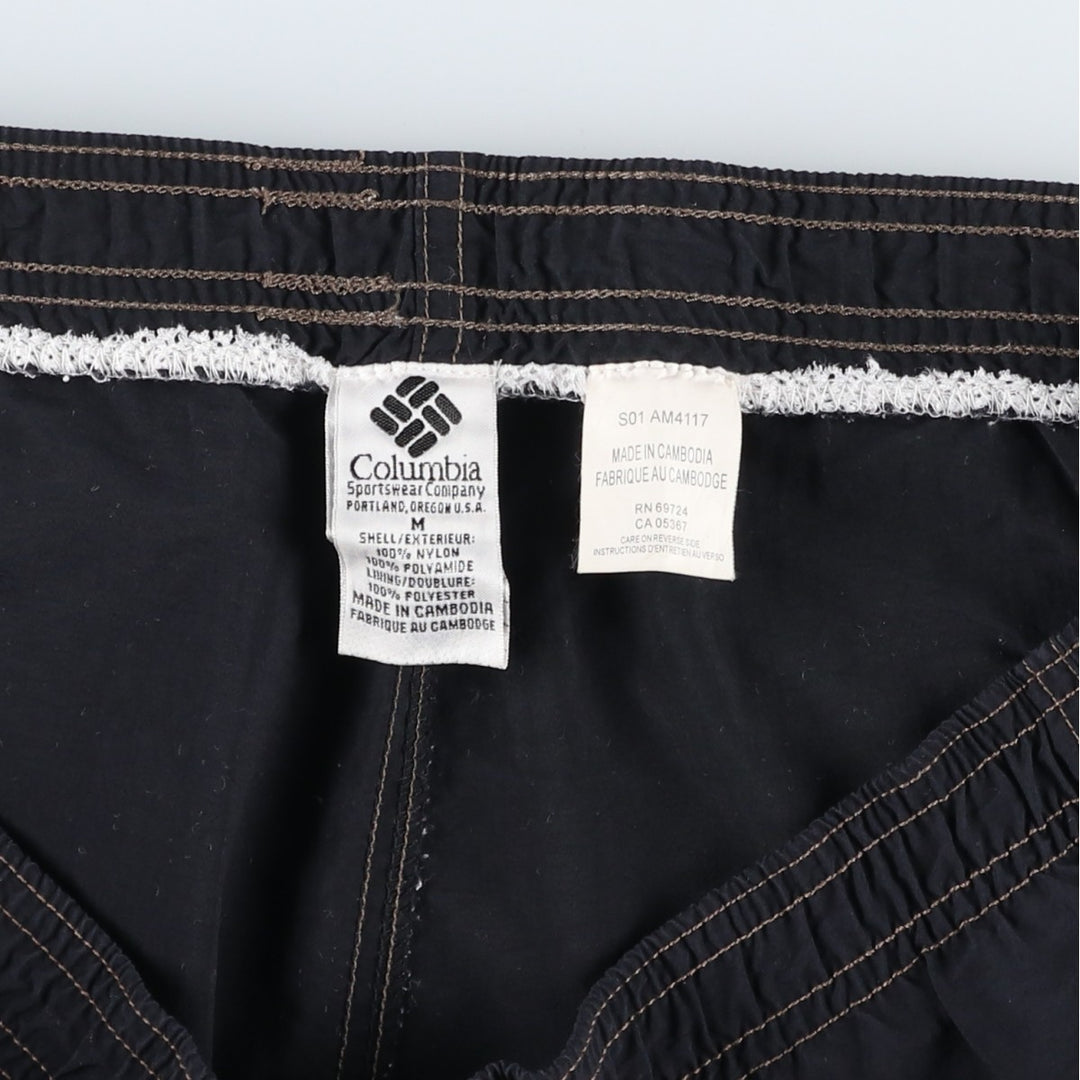 Columbia swim shorts, men's size M Nylon black type Vintage Second Hand