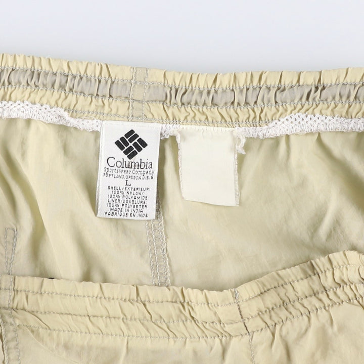 Columbia swim shorts, men's size L Nylon Beige type Vintage Second Hand