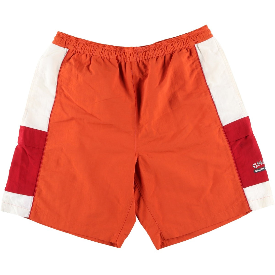 Ralph Lauren CHAPS swim shorts, men's size XL Nylon orange type Vintage Second Hand