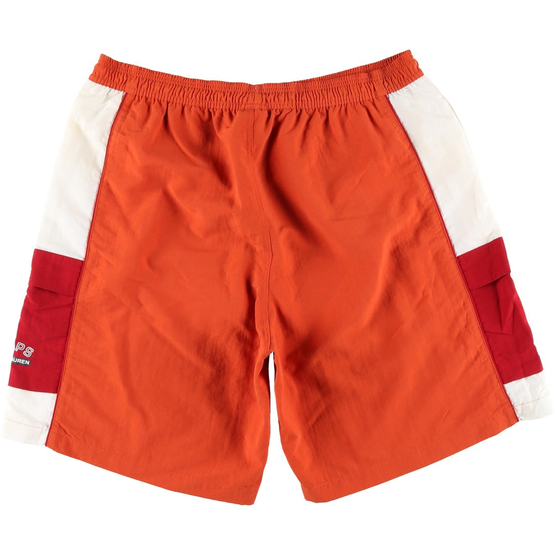 Ralph Lauren CHAPS swim shorts, men's size XL Nylon orange type Vintage Second Hand