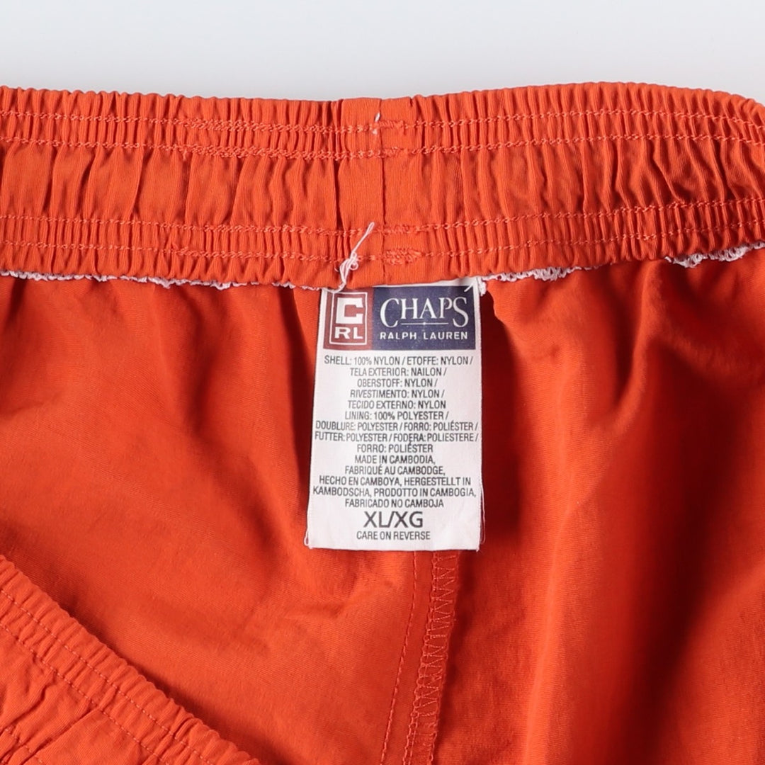 Ralph Lauren CHAPS swim shorts, men's size XL Nylon orange type Vintage Second Hand