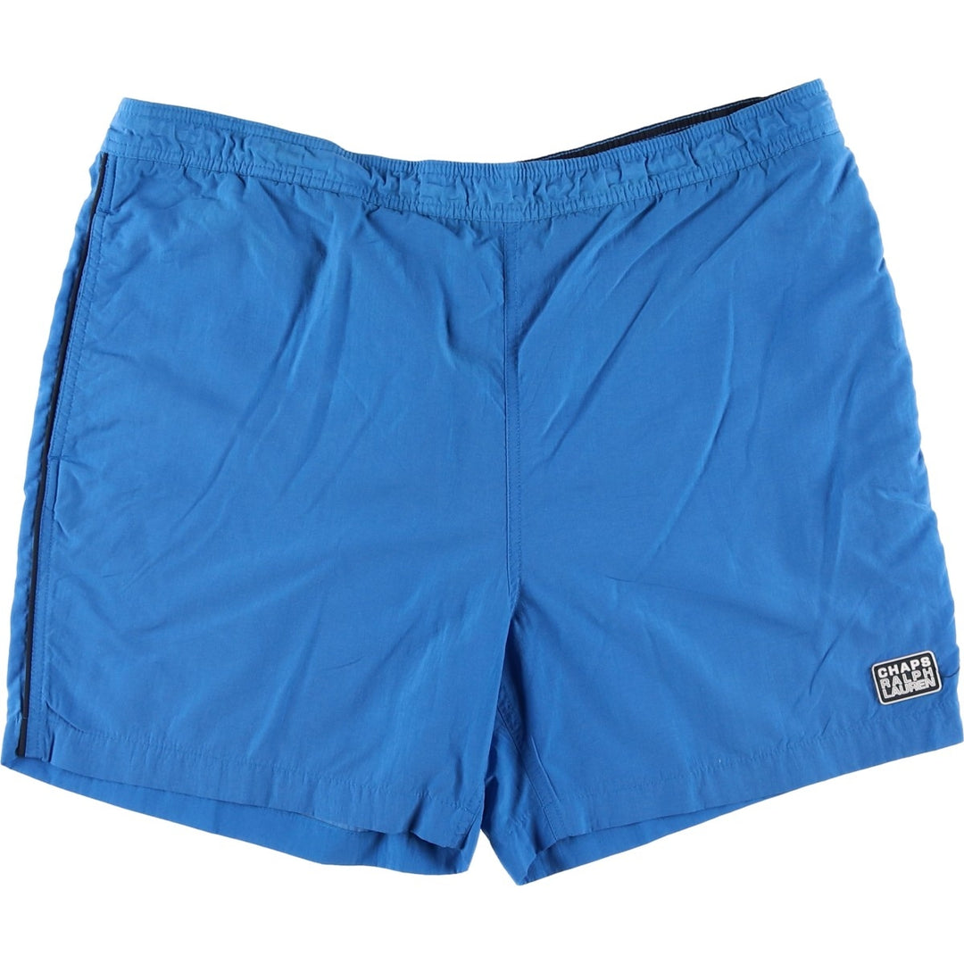 Ralph Lauren CHAPS swim shorts, men's size L Nylon Blue type light blue Vintage Second Hand