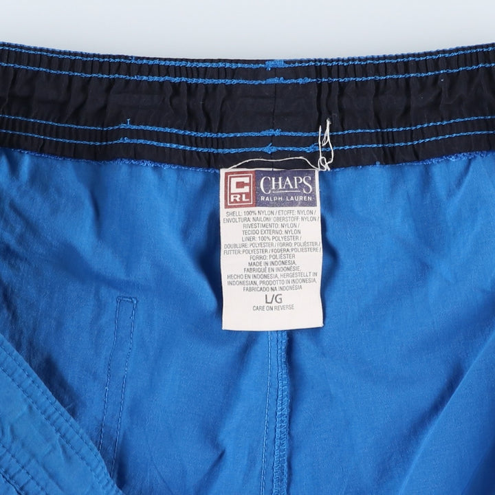 Ralph Lauren CHAPS swim shorts, men's size L Nylon Blue type light blue Vintage Second Hand
