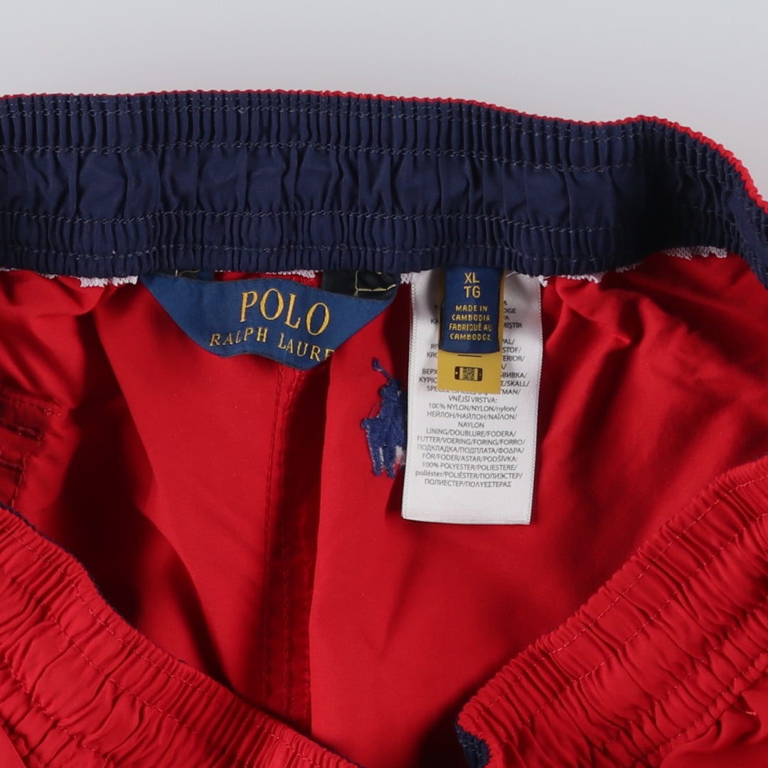 Ralph Lauren POLO RALPH LAUREN all-over print swim shorts, men's size XL Nylon red type Vintage Second Hand