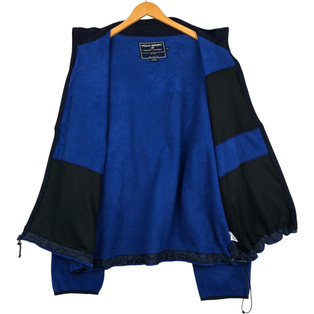 Ralph Lauren POLO SPORT Men's Fleece Jacket, Size XXL polyester blue type Vintage Second Hand