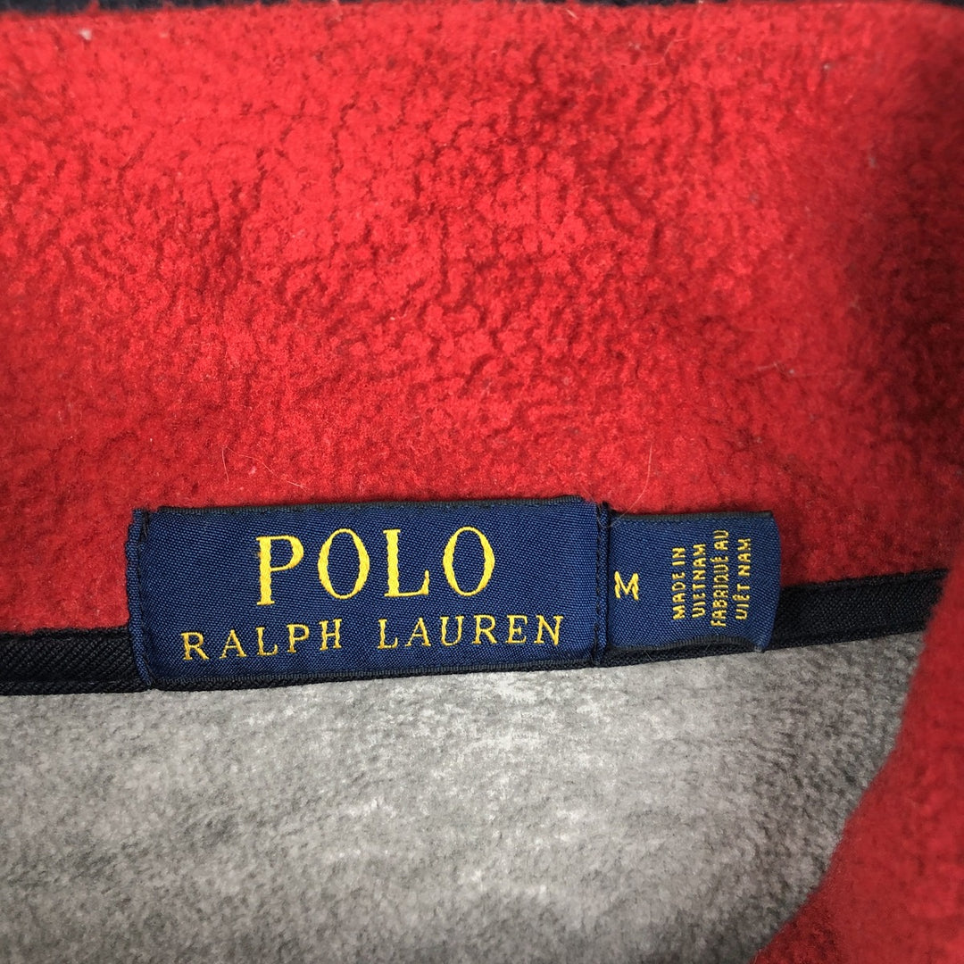 Ralph Lauren POLO RALPH LAUREN Stars and Stripes Half-Zip Fleece Pullover, Men's Size Medium polyester gray type Vintage Second Hand