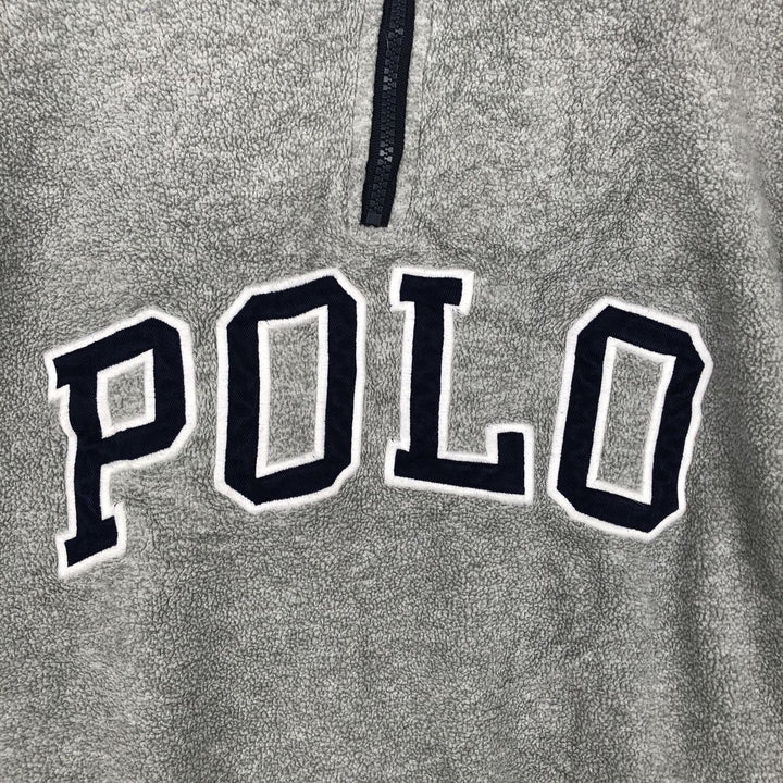 Ralph Lauren POLO RALPH LAUREN Stars and Stripes Half-Zip Fleece Pullover, Men's Size Medium polyester gray type Vintage Second Hand