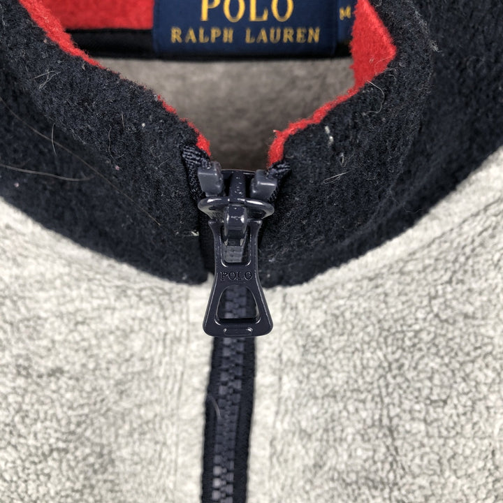 Ralph Lauren POLO RALPH LAUREN Stars and Stripes Half-Zip Fleece Pullover, Men's Size Medium polyester gray type Vintage Second Hand
