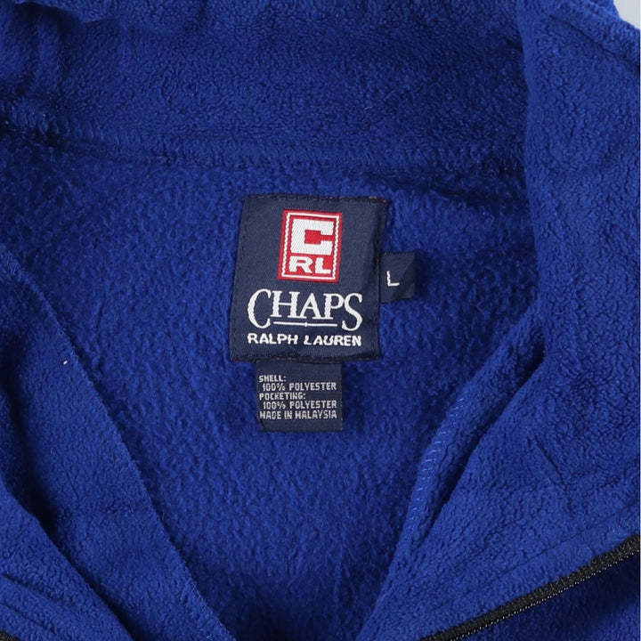 Ralph Lauren Chaps Half-Zip Fleece Pullover, Men's Size L polyester blue type Vintage Second Hand