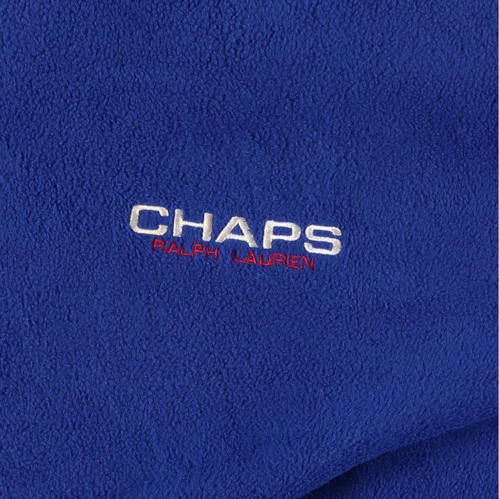 Ralph Lauren Chaps Half-Zip Fleece Pullover, Men's Size L polyester blue type Vintage Second Hand