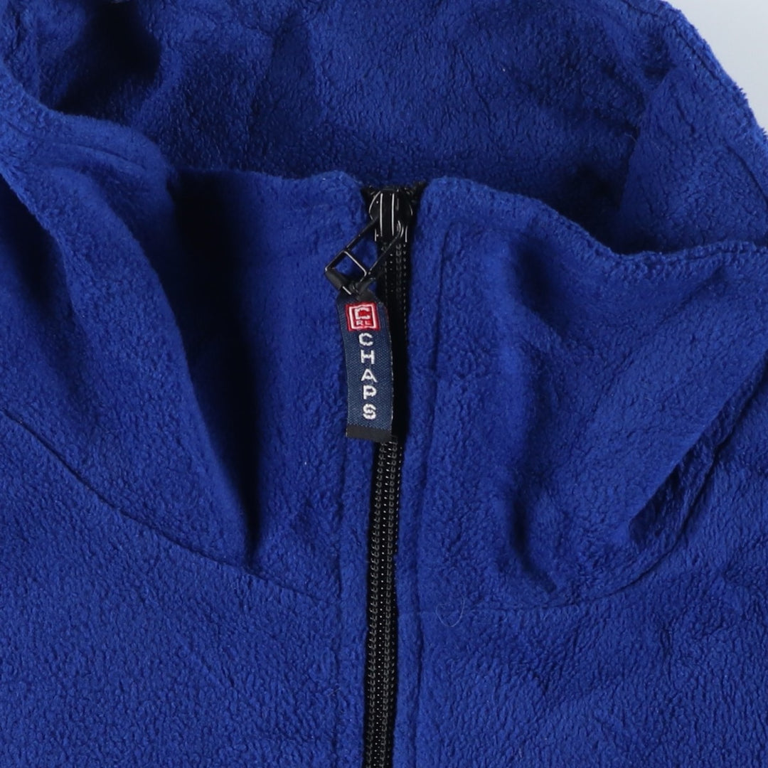 Ralph Lauren Chaps Half-Zip Fleece Pullover, Men's Size L polyester blue type Vintage Second Hand