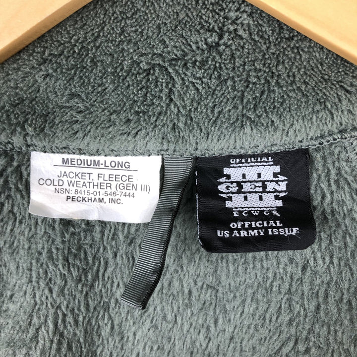 PECKHAM ECWCS GEN3 LEVEL3 Military Fleece Jacket, MEDIUM-LONG, Men's Size M unclear Khaki type Vintage Second Hand