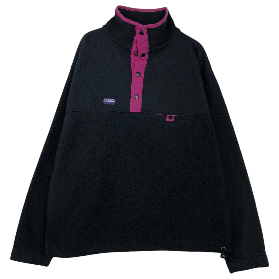 WHITE SIERRA Half-Snap Fleece Pullover, Men's Size M (approx.) polyester black type Vintage Second Hand