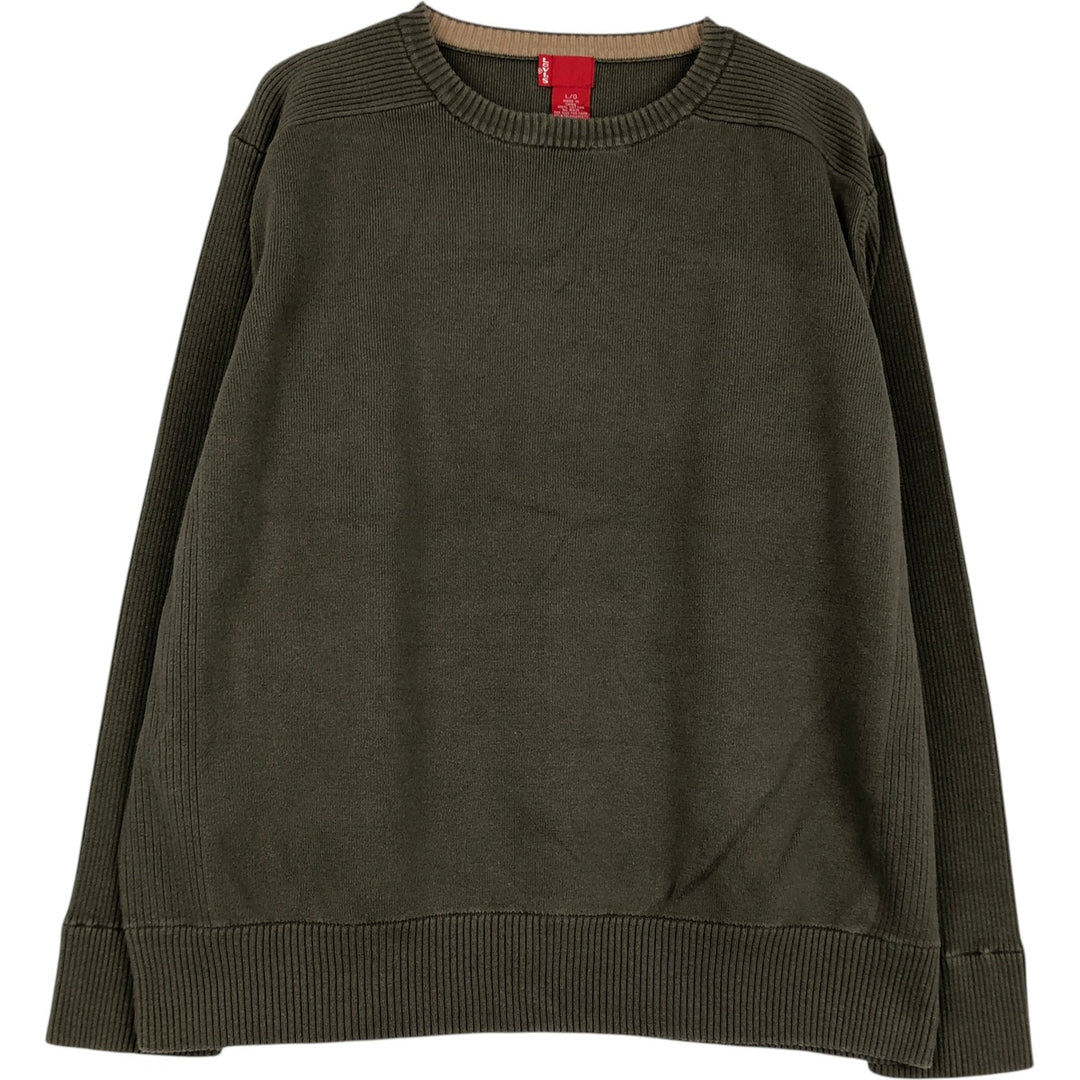 Levi's Cotton Knit Sweater, Men's Size L cotton Khaki type Vintage Second Hand