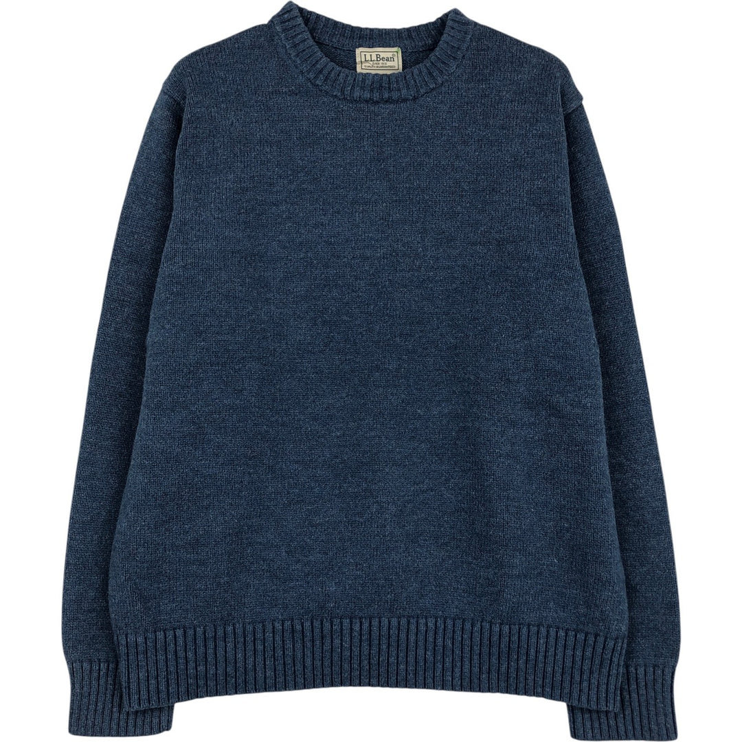 Vintage 90'S LLBean cotton knit sweater, size M, men's cotton Blue type light blue Vintage Second Hand