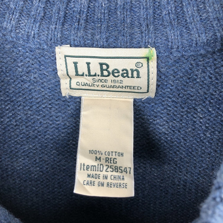 Vintage 90'S LLBean cotton knit sweater, size M, men's cotton Blue type light blue Vintage Second Hand