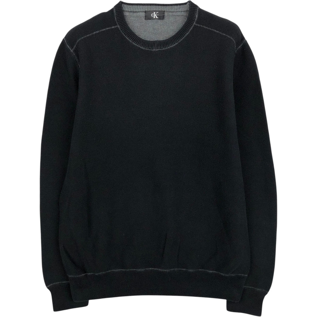 90s-00'S Vintage Calvin Klein knit sweater, size M, men's unclear black type Vintage Second Hand